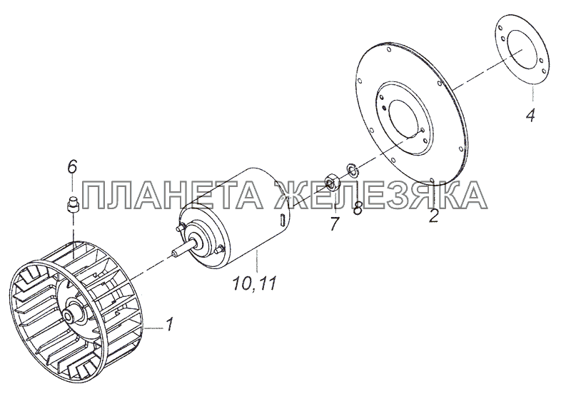 5320-8118069 Колесо рабочее с электродвигателем КамАЗ-4308 (2008)